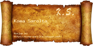 Koma Sarolta névjegykártya